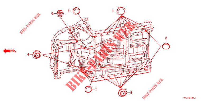 GUMMITUELLE (INFERIEUR) für Honda CIVIC 1.8 EXECUTIVE 5 Türen 5 gang automatikgetriebe 2015