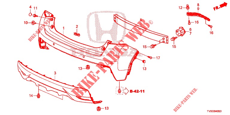HINTERER STOSSFAENGER  für Honda CIVIC 1.8 EXECUTIVE 5 Türen 5 gang automatikgetriebe 2015