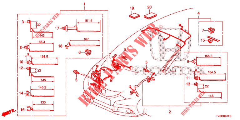 KABELBAUM (4) (LH) für Honda CIVIC 1.8 EXECUTIVE 5 Türen 5 gang automatikgetriebe 2015