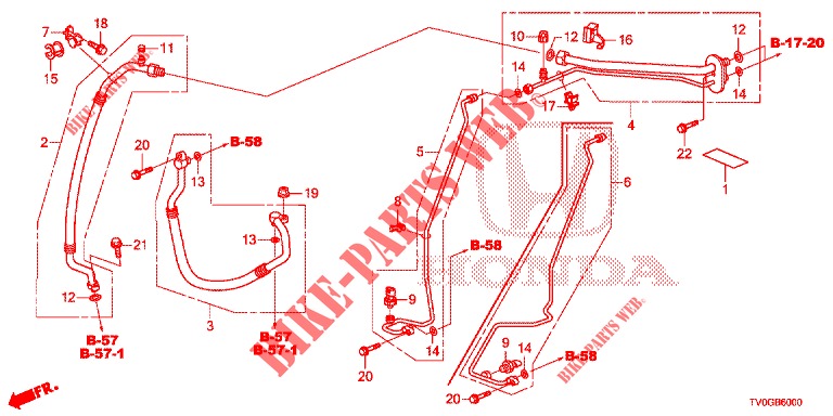 KLIMAANLAGE (DURITES/TUYAUX) (LH) für Honda CIVIC 1.8 EXECUTIVE 5 Türen 5 gang automatikgetriebe 2015