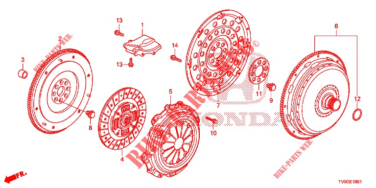 KUPPLUNG/DREHMOMENTWANDLER (1.8L) für Honda CIVIC 1.8 EXECUTIVE 5 Türen 5 gang automatikgetriebe 2015