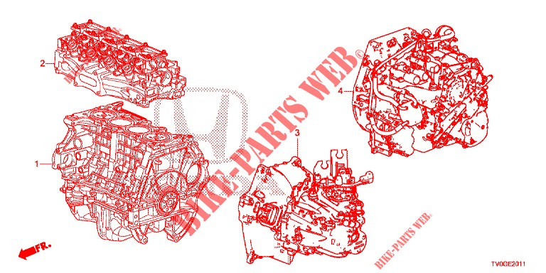 MOTOREINHEIT/GETRIEBE KOMPL. (1.8L) für Honda CIVIC 1.8 EXECUTIVE 5 Türen 5 gang automatikgetriebe 2015