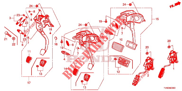 PEDAL (LH) für Honda CIVIC 1.8 EXECUTIVE 5 Türen 5 gang automatikgetriebe 2015