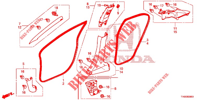 SAEULENZIERSTUECK (LH) für Honda CIVIC 1.8 EXECUTIVE 5 Türen 5 gang automatikgetriebe 2015