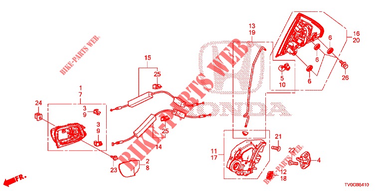 TUERSCHLOESSER, HINTEN/AEUSSERER GRIFF  für Honda CIVIC 1.8 EXECUTIVE 5 Türen 5 gang automatikgetriebe 2015