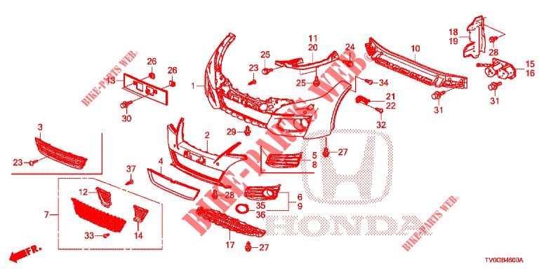 VORDERE STOSSFAENGER  für Honda CIVIC 1.8 EXECUTIVE 5 Türen 5 gang automatikgetriebe 2015