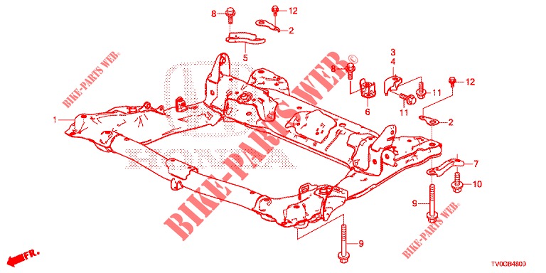 VORDERER HILFSRAHMEN  für Honda CIVIC 1.8 EXECUTIVE 5 Türen 5 gang automatikgetriebe 2015