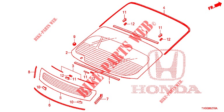 WINDSCHUTZSCHEIBE, VORNE/ HECKFENSTER  für Honda CIVIC 1.8 EXECUTIVE 5 Türen 5 gang automatikgetriebe 2015