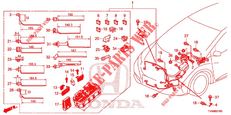 KABELBAUM (1) (LH) für Honda CIVIC 1.4 ELEGANCE 5 Türen 6 gang-Schaltgetriebe 2016