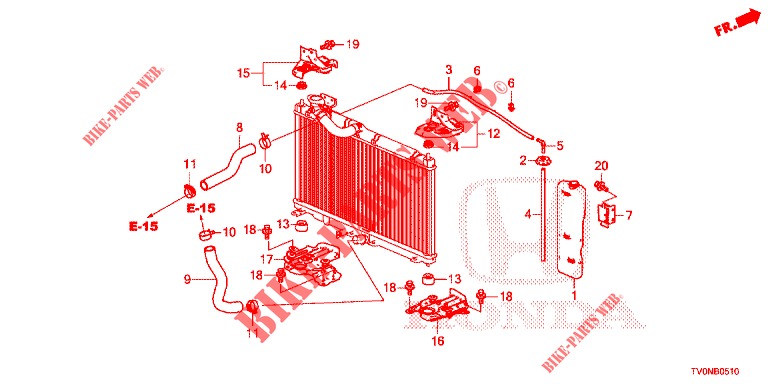 KUEHLERSCHLAUCH/RESERVETANK (1.4L) für Honda CIVIC 1.4 ELEGANCE 5 Türen 6 gang-Schaltgetriebe 2016