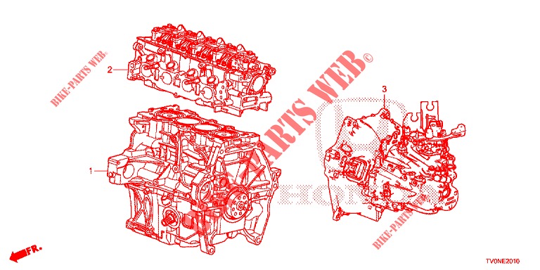 MOTOREINHEIT/GETRIEBE KOMPL. (1.4L) für Honda CIVIC 1.4 ELEGANCE 5 Türen 6 gang-Schaltgetriebe 2016