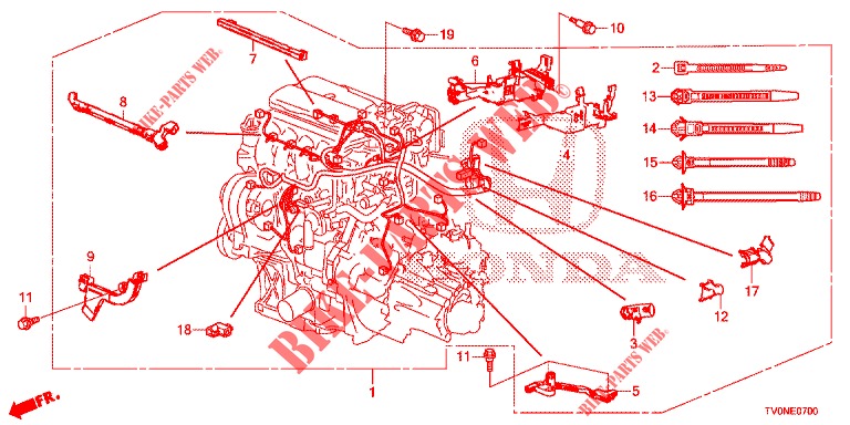 MOTORKABELBAUM (1.4L) für Honda CIVIC 1.4 ELEGANCE 5 Türen 6 gang-Schaltgetriebe 2016