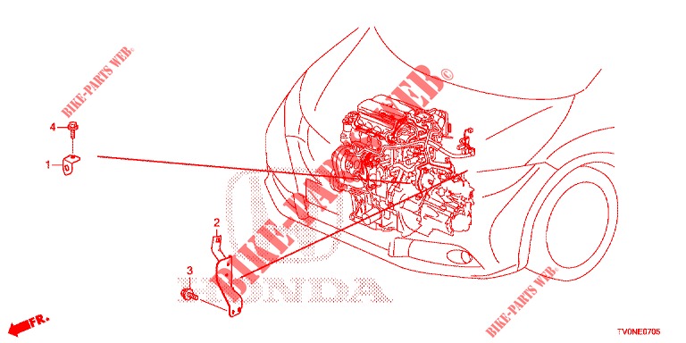 MOTORKABELBAUM, STREBE (1.4L) für Honda CIVIC 1.4 ELEGANCE 5 Türen 6 gang-Schaltgetriebe 2016