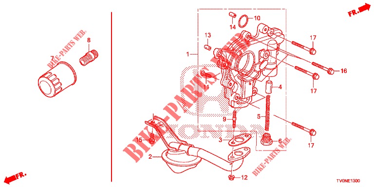 OELPUMPE (1.4L) für Honda CIVIC 1.4 ELEGANCE 5 Türen 6 gang-Schaltgetriebe 2016