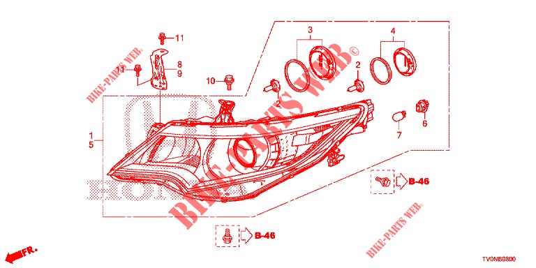 SCHEINWERFER  für Honda CIVIC 1.4 ELEGANCE 5 Türen 6 gang-Schaltgetriebe 2016