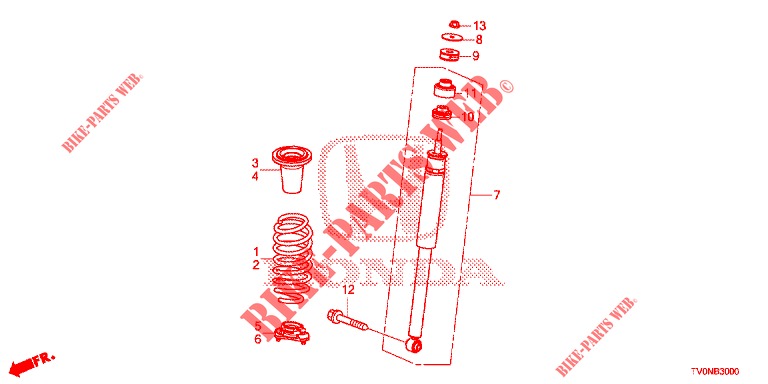 STOSSDAEMPFER HINTEN  für Honda CIVIC 1.4 ELEGANCE 5 Türen 6 gang-Schaltgetriebe 2016