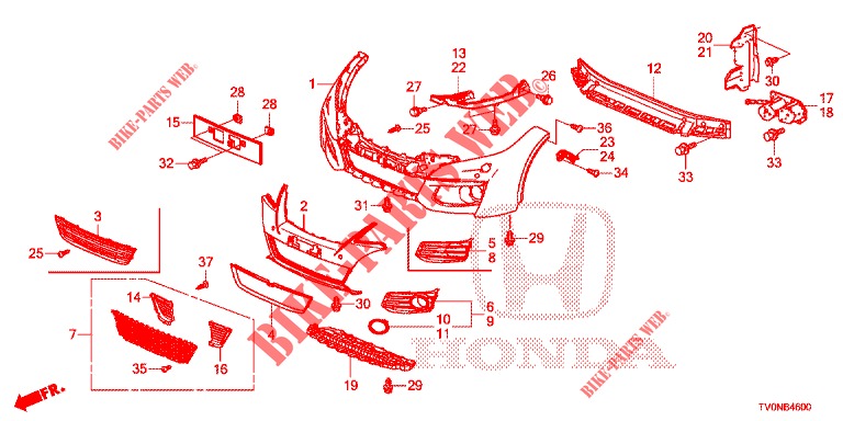 VORDERE STOSSFAENGER  für Honda CIVIC 1.4 ELEGANCE 5 Türen 6 gang-Schaltgetriebe 2016