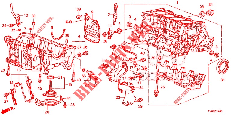 ZYLINDERBLOCK/OELWANNE (1.4L) für Honda CIVIC 1.4 ELEGANCE 5 Türen 6 gang-Schaltgetriebe 2016