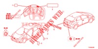 EMBLEME/WARNETIKETTEN  für Honda CIVIC 1.4 S 5 Türen 6 gang-Schaltgetriebe 2016
