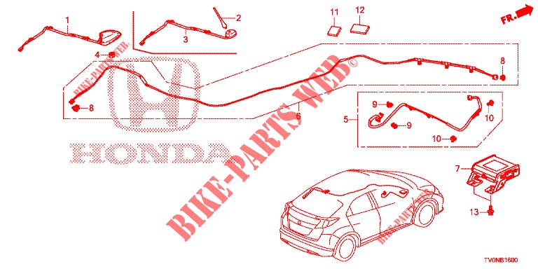 ANTENNE/LAUTSPRECHER (LH) für Honda CIVIC 1.4 S 5 Türen 6 gang-Schaltgetriebe 2016