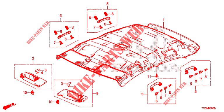 DACHVERKLEIDUNG  für Honda CIVIC 1.4 S 5 Türen 6 gang-Schaltgetriebe 2016