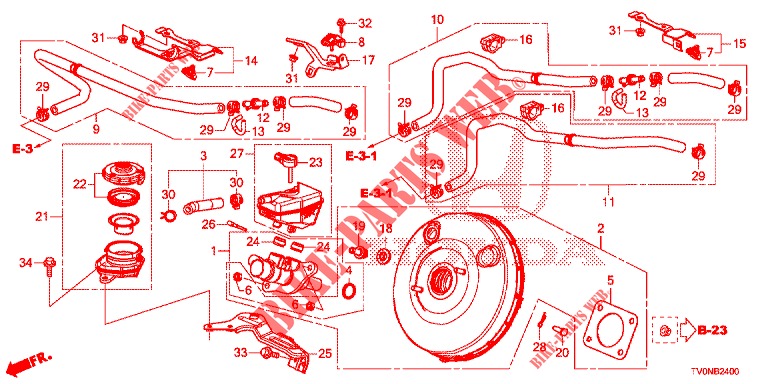 HAUPTBREMSZYLINDER/MASTER POWER (LH) für Honda CIVIC 1.4 S 5 Türen 6 gang-Schaltgetriebe 2016