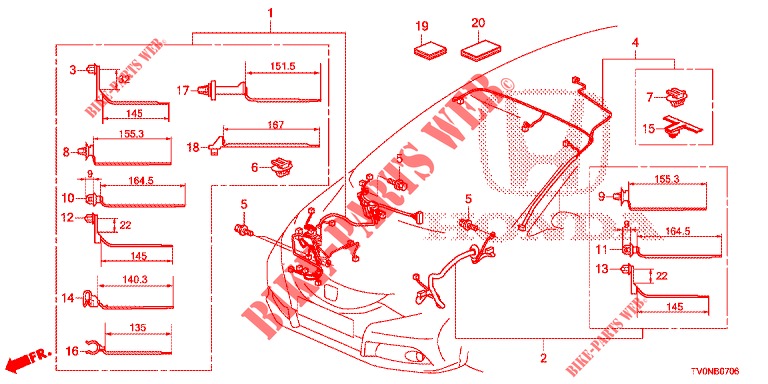 KABELBAUM (4) (LH) für Honda CIVIC 1.4 S 5 Türen 6 gang-Schaltgetriebe 2016