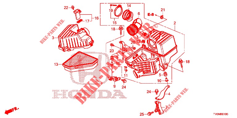 LUFTFILTER (1.4L) für Honda CIVIC 1.4 S 5 Türen 6 gang-Schaltgetriebe 2016