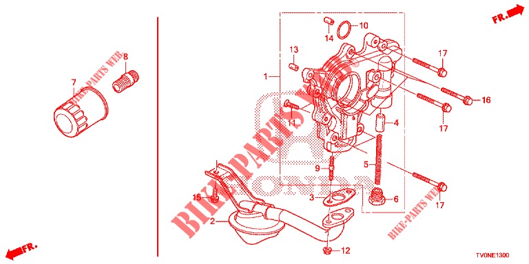 OELPUMPE (1.4L) für Honda CIVIC 1.4 S 5 Türen 6 gang-Schaltgetriebe 2016