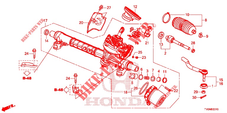 SERVOLENKGETRIEBE (EPS) (LH) für Honda CIVIC 1.4 S 5 Türen 6 gang-Schaltgetriebe 2016