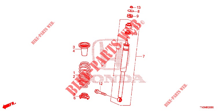 STOSSDAEMPFER HINTEN  für Honda CIVIC 1.4 S 5 Türen 6 gang-Schaltgetriebe 2016