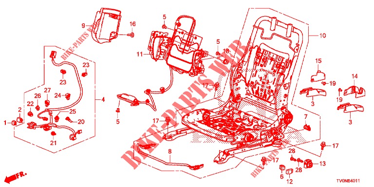 VORNE SITZKOMPONENTEN (G.) (HAUTEUR MANUELLE) für Honda CIVIC 1.4 S 5 Türen 6 gang-Schaltgetriebe 2016