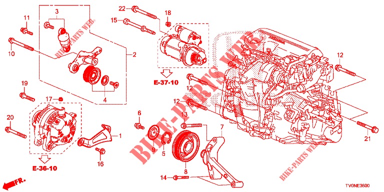 AUTOMATISCHE SPANNVORRICHTUNG (DIESEL) für Honda CIVIC DIESEL 1.6 EXECUTIVE NAVI EDITION X 5 Türen 6 gang-Schaltgetriebe 2016