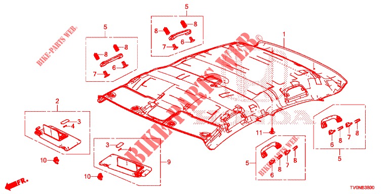 DACHVERKLEIDUNG  für Honda CIVIC DIESEL 1.6 EXECUTIVE NAVI EDITION X 5 Türen 6 gang-Schaltgetriebe 2016