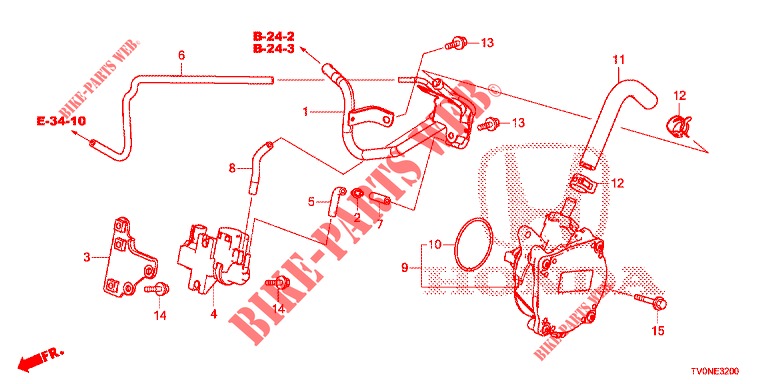 EINBAULEITUNG/UNTERDRUCKPUMPE (DIESEL) für Honda CIVIC DIESEL 1.6 EXECUTIVE NAVI EDITION X 5 Türen 6 gang-Schaltgetriebe 2016