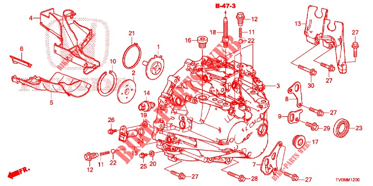 GETRIEBEGEHAEUSE (DIESEL) für Honda CIVIC DIESEL 1.6 EXECUTIVE NAVI EDITION X 5 Türen 6 gang-Schaltgetriebe 2016