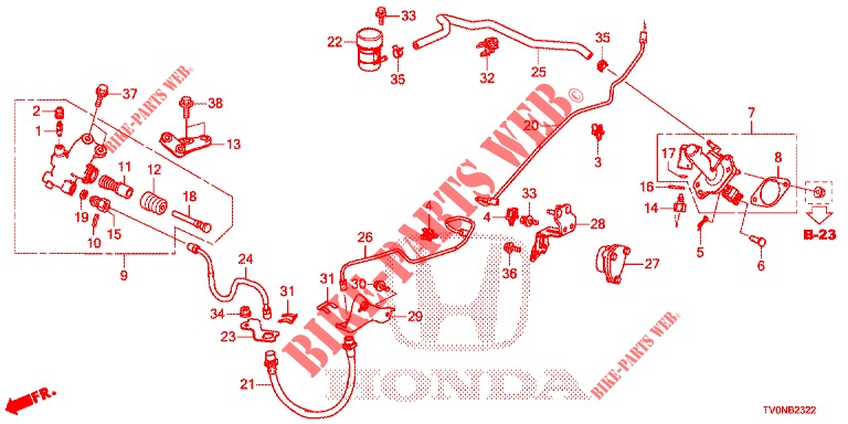HAUPTKUPPLUNGSZYLINDER (DIESEL) (LH) für Honda CIVIC DIESEL 1.6 EXECUTIVE NAVI EDITION X 5 Türen 6 gang-Schaltgetriebe 2016