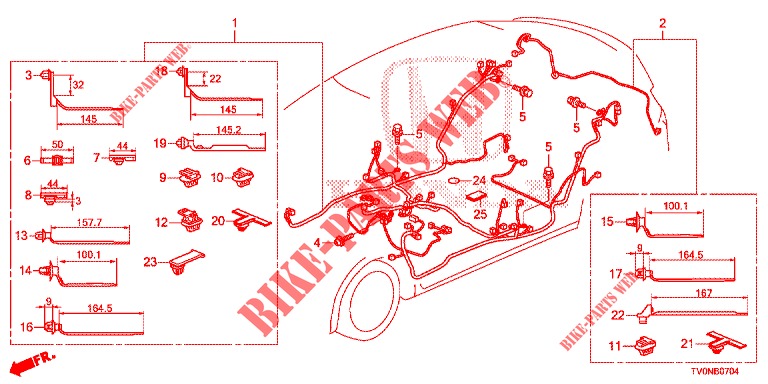 KABELBAUM (3) (LH) für Honda CIVIC DIESEL 1.6 EXECUTIVE NAVI EDITION X 5 Türen 6 gang-Schaltgetriebe 2016