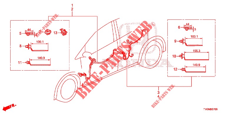 KABELBAUM (6) für Honda CIVIC DIESEL 1.6 EXECUTIVE NAVI EDITION X 5 Türen 6 gang-Schaltgetriebe 2016