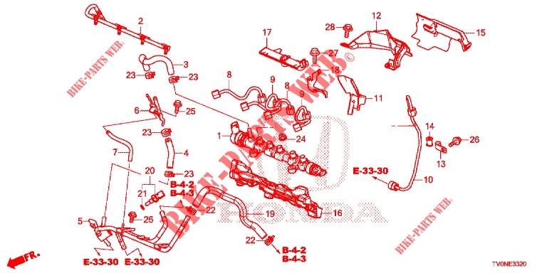 KRAFTSTOFF, SCHIENE/HOCHDRUCKPUMPE (DIESEL) für Honda CIVIC DIESEL 1.6 EXECUTIVE NAVI EDITION X 5 Türen 6 gang-Schaltgetriebe 2016