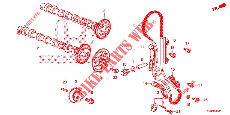 NOCKENWELLE/NOCKENWELLENKETTE (DIESEL) für Honda CIVIC DIESEL 1.6 EXECUTIVE NAVI EDITION X 5 Türen 6 gang-Schaltgetriebe 2016