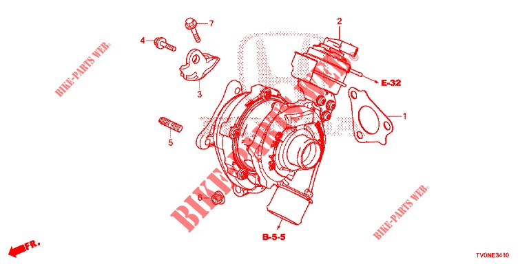 TURBOLADER SYSTEM (DIESEL) für Honda CIVIC DIESEL 1.6 EXECUTIVE NAVI EDITION X 5 Türen 6 gang-Schaltgetriebe 2016