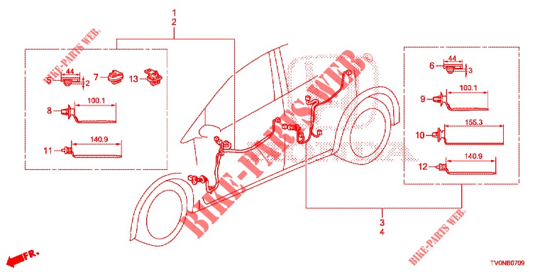 KABELBAUM (6) für Honda CIVIC DIESEL 1.6 INNOVA NAVI 5 Türen 6 gang-Schaltgetriebe 2016