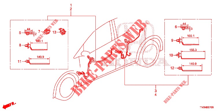 KABELBAUM (6) für Honda CIVIC DIESEL 1.6 LIFSTYLE 5 Türen 6 gang-Schaltgetriebe 2016
