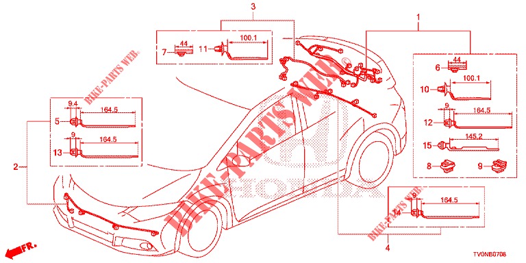 KABELBAUM (5) für Honda CIVIC 1.8 COMFORT 5 Türen 6 gang-Schaltgetriebe 2016