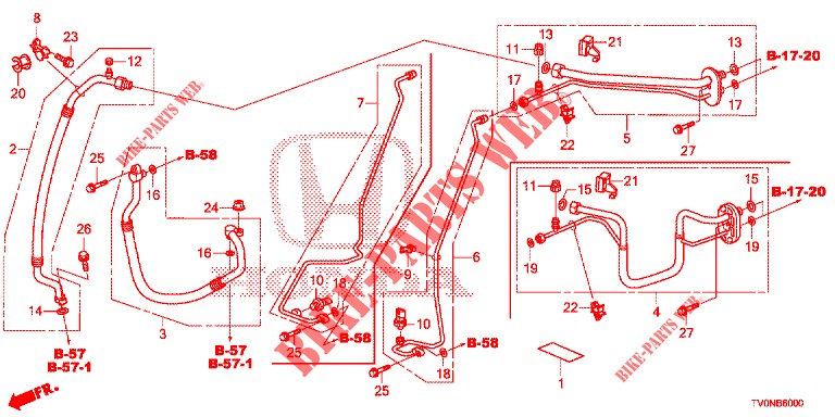 KLIMAANLAGE (FLEXIBLES/TUYAUX) (LH) für Honda CIVIC 1.8 COMFORT 5 Türen 6 gang-Schaltgetriebe 2016
