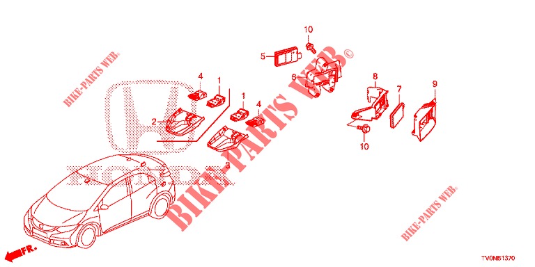 RADAR  für Honda CIVIC 1.8 COMFORT 5 Türen 6 gang-Schaltgetriebe 2016