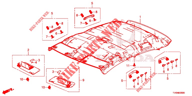DACHVERKLEIDUNG  für Honda CIVIC 1.8 ELEGANCE 5 Türen 5 gang automatikgetriebe 2016