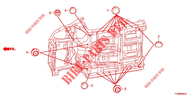 GUMMITUELLE (INFERIEUR) für Honda CIVIC 1.8 ELEGANCE 5 Türen 5 gang automatikgetriebe 2016