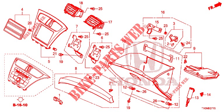 INSTRUMENT, ZIERSTUECK (LH) für Honda CIVIC 1.8 ELEGANCE 5 Türen 5 gang automatikgetriebe 2016